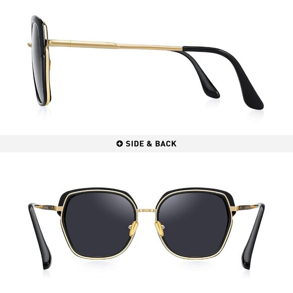 Vintage Oversized Women\'s Polarized Sunglasses Gift Box Fashion UV400 main image 4